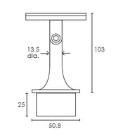 MOD 50 - ROUND 316 STAINLESS STEEL RAIL SUPPORT SWIVEL CURVED SADDLE
